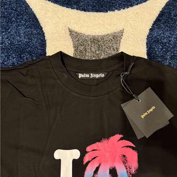 Palm Angels I Love Palm Angels Black T-Shirt Size Large - Picture 2 of 4